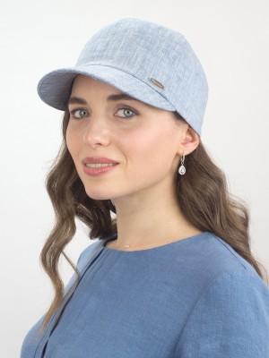 Льняная бейсболка цвет светло-синий Л-339