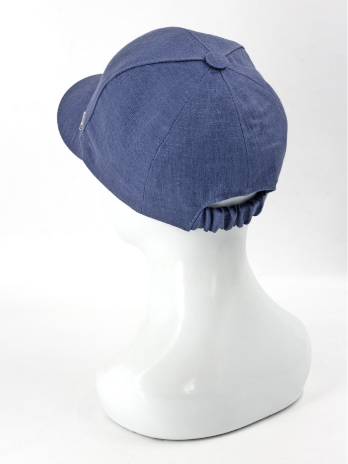 Льняная бейсболка цвет васильковый Л-339
