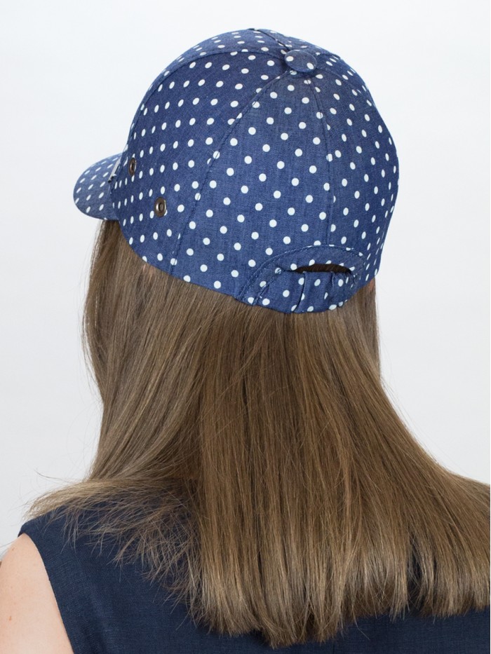 Джинсовая бейсболка цвет синий-белый Л-339Д