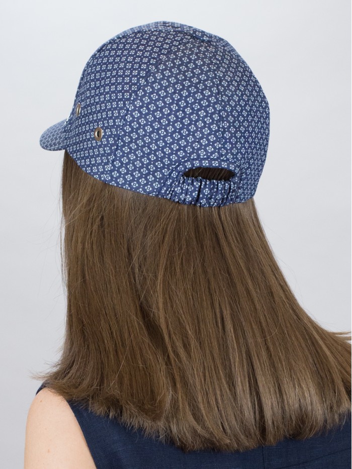 Джинсовая бейсболка цвет темно-синий-молочный Л-339Д