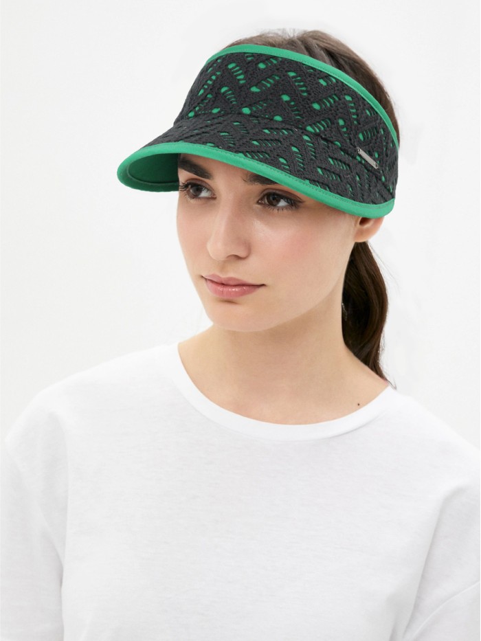 Оригинальный комбинированный козырек цвет зеленый-графит Л-401А