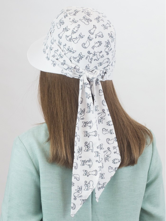 Комбинированная панама с регулировкой размера цвет белый Л-412К1