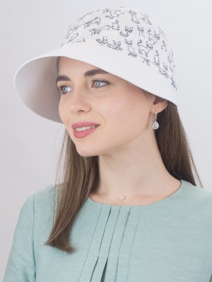 Комбинированная панама с регулировкой размера цвет белый Л-412К1