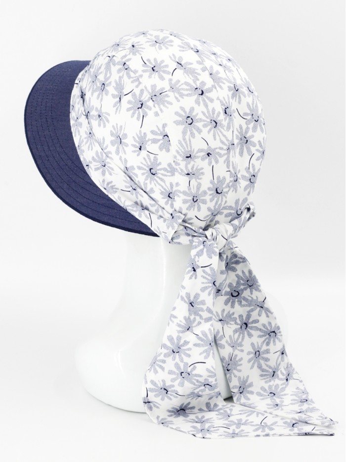 Комбинированная панама с регулировкой размера цвет темно-синий-белый-синий Л-412К1