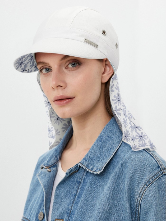 Оригинальная бейсболка с шелковой защитой цвет белый-синий Л-414/1А