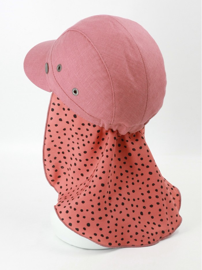 Оригинальная бейсболка с шелковой защитой кораллового цвета Л-414/1А