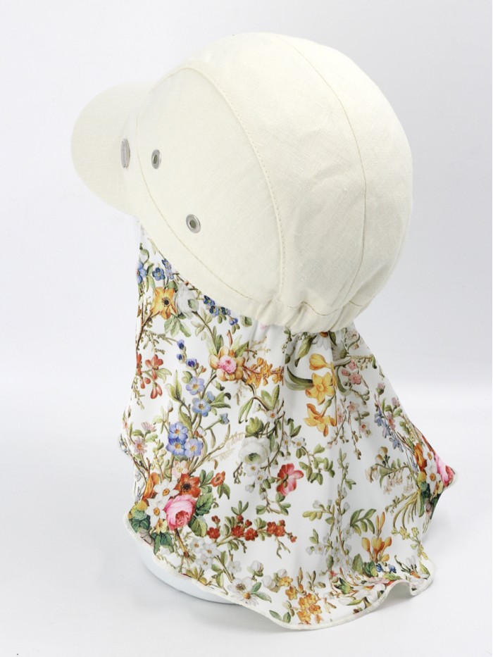 Оригинальная бейсболка с шелковой защитой молочного цвета Л-414/1А