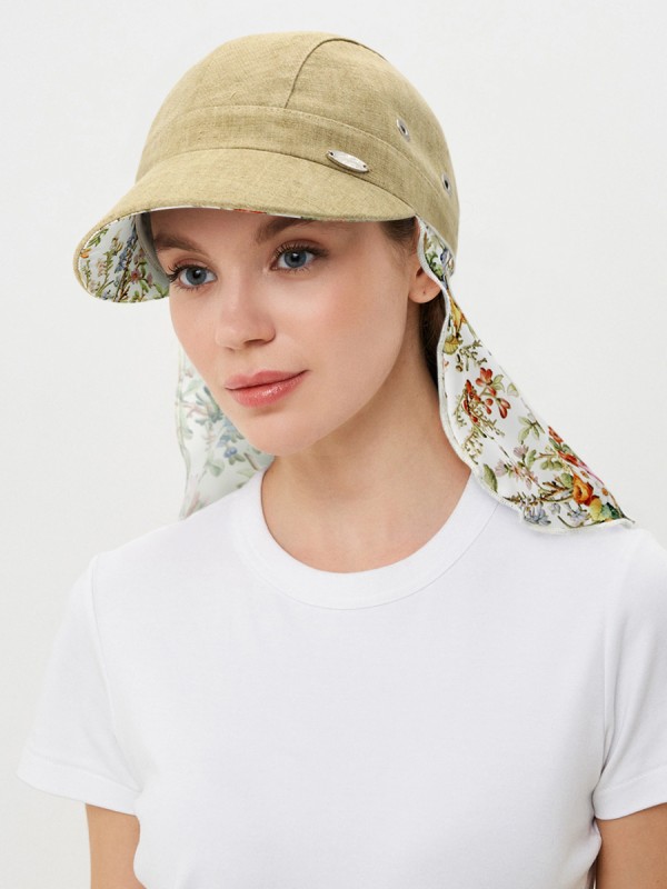 Оригинальная бейсболка с шелковой защитой песочного цвета Л-414/1А