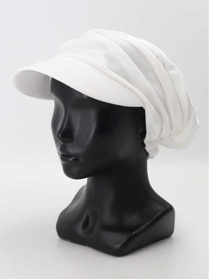 Кепка из льна премиум класса цвет молочный Л-427К4