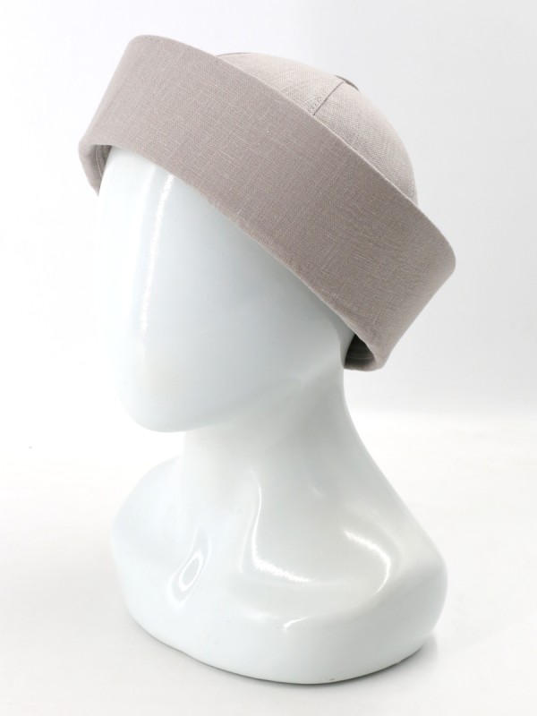 Морячка из эко-льна цвет бежево-серый 2 Л-569