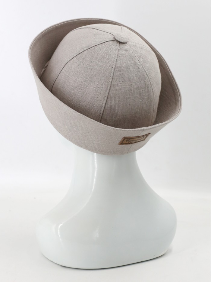 Морячка из эко-льна цвет бежево-серый 2 Л-569