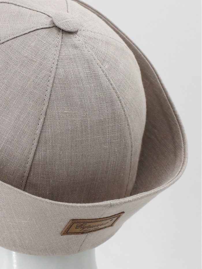 Морячка из эко-льна цвет бежево-серый 2 Л-569