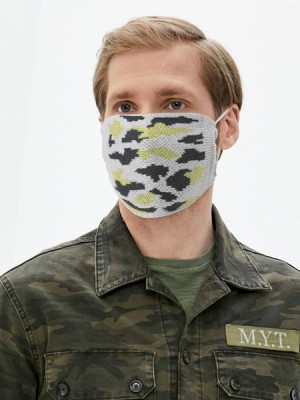 Защитная маска из трикотажного хлопка цвета серый- графит