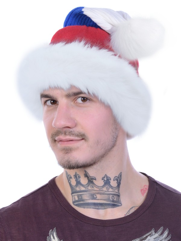 Новогодняя шапочка "Россия" цвет белый-красный-синий ТД-16/3