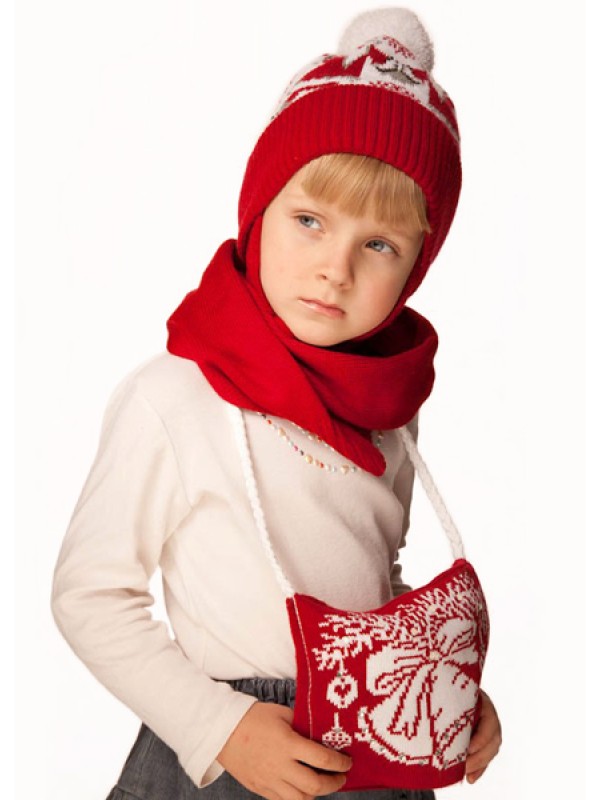 Детская сумочка новогодняя цвет красный ТД-225