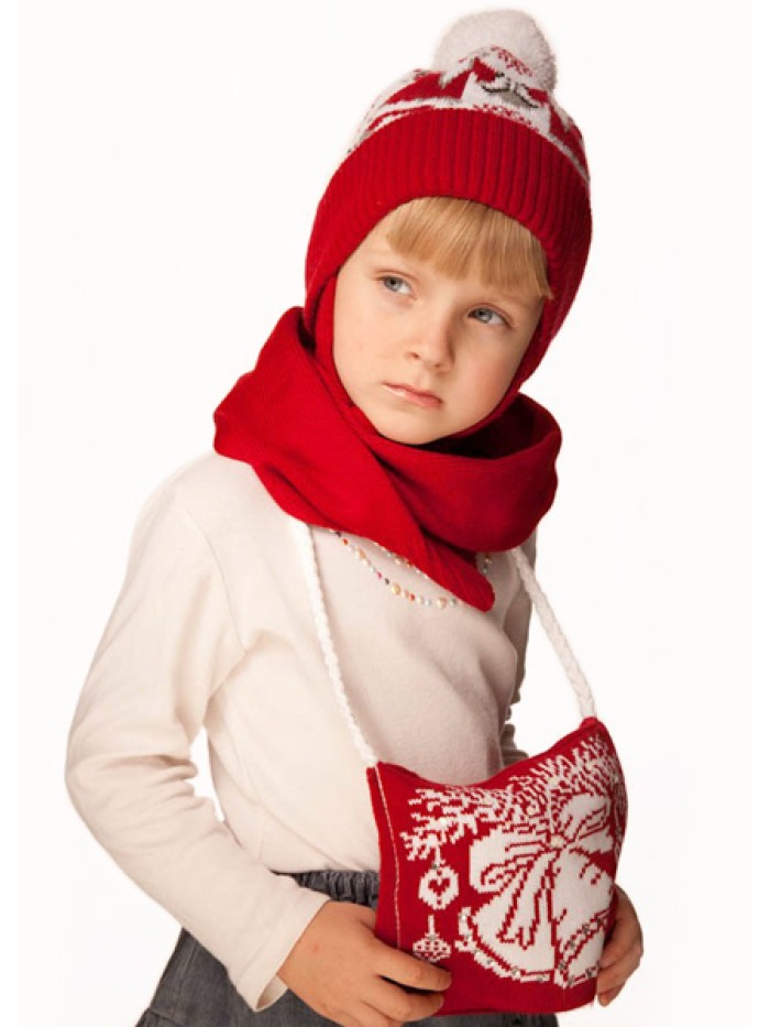 Детская сумочка новогодняя цвет красный ТД-225