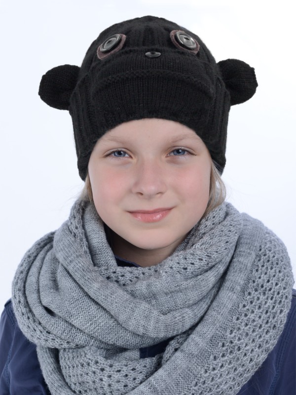 Шапочка "Обезьянка" цвет черный ТД-397