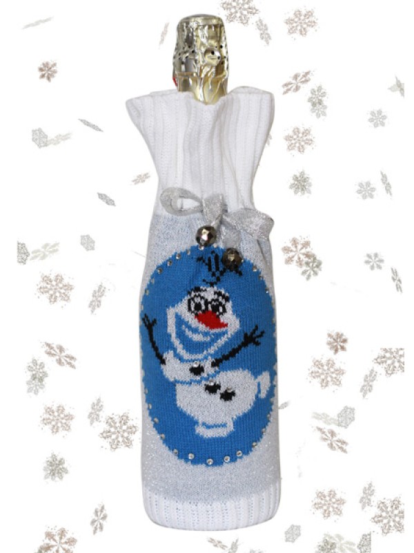 Подарочный чехол на шампанское "Веселый снеговик" ТД-414/15