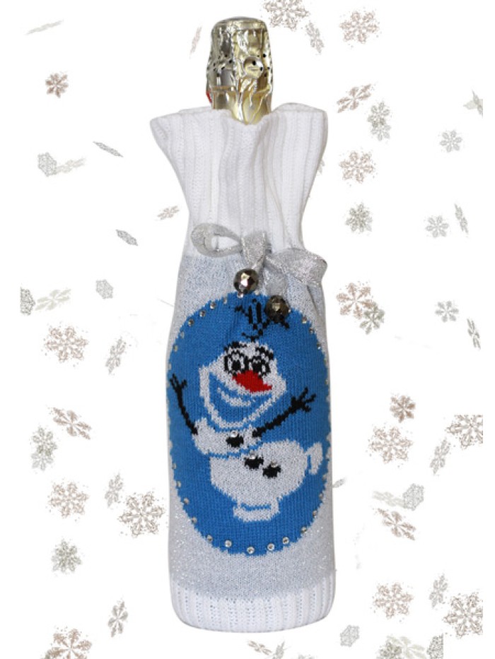 Подарочный чехол на шампанское "Веселый снеговик" ТД-414/15