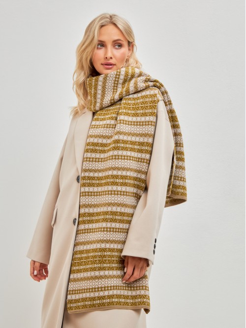 Шарф бежевый-хаки-кремовый ...
