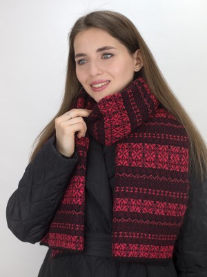 Шарф черный-алый-бордовый цвет ТД-433/1А