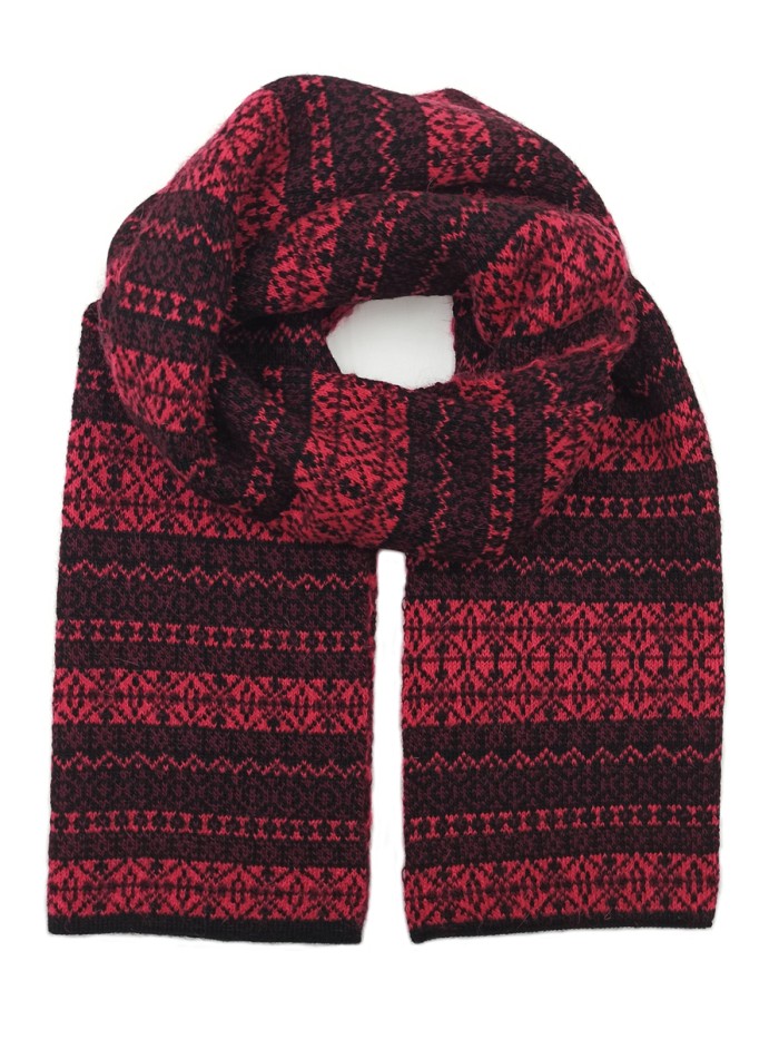 Шарф черный-алый-бордовый цвет ТД-433/1А