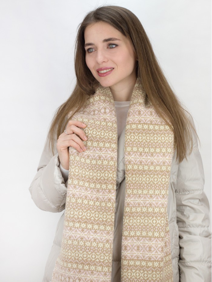 Шарф песочный-розовый-светло-желтый цвет ТД-433/1А