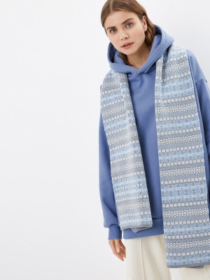 Шарф серый-светло-голубой-белый цвет ТД-433/1А