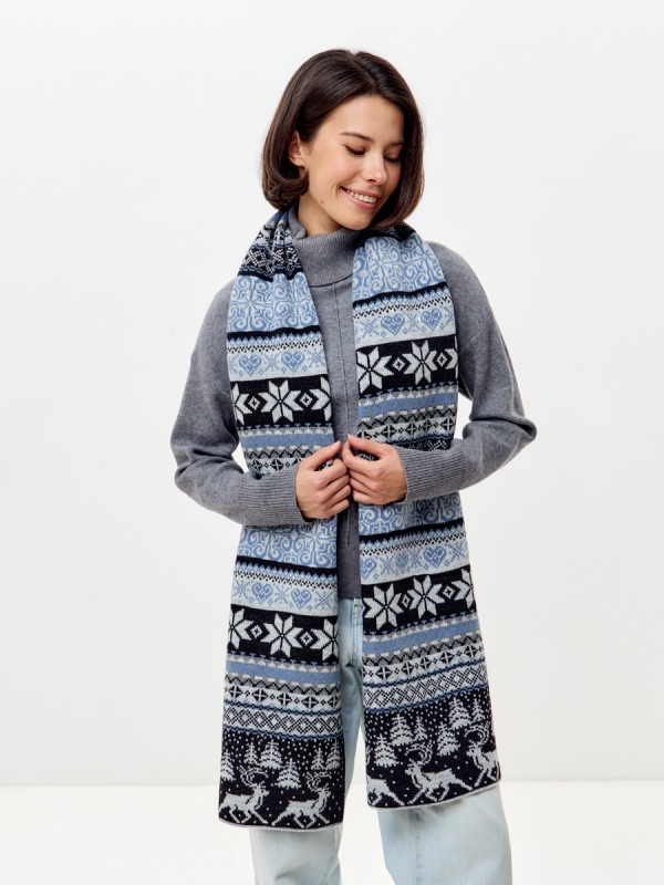 Шарф антрацит-светло-серый цвет ТД-433А