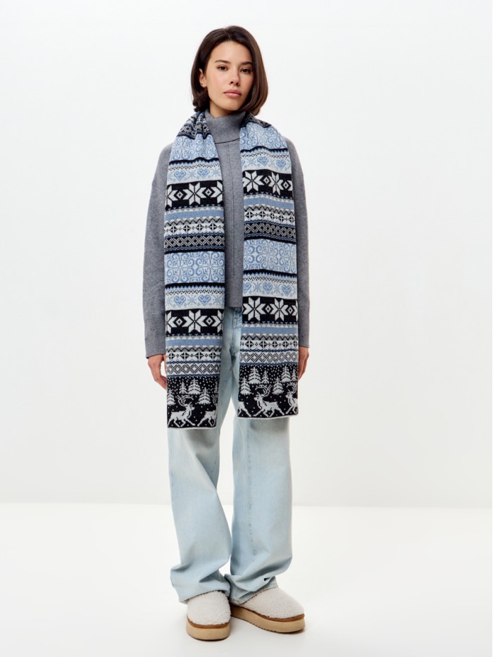 Шарф антрацит-светло-серый цвет ТД-433А