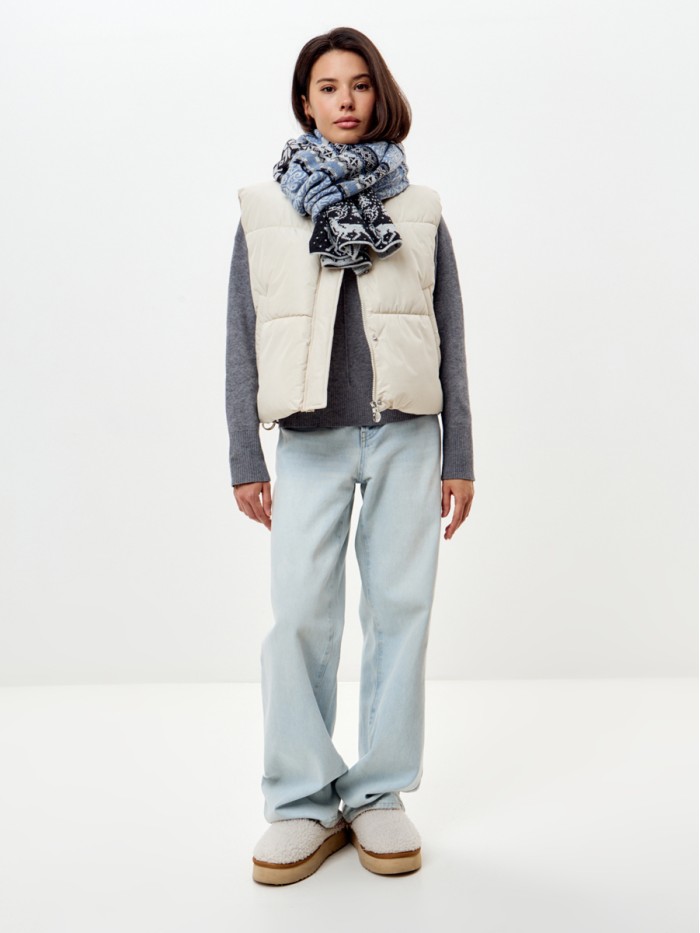 Шарф антрацит-светло-серый цвет ТД-433А