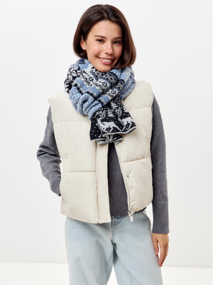 Шарф антрацит-светло-серый цвет ТД-433А