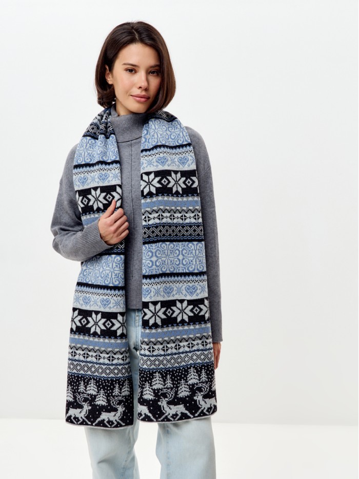 Шарф антрацит-светло-серый цвет ТД-433А