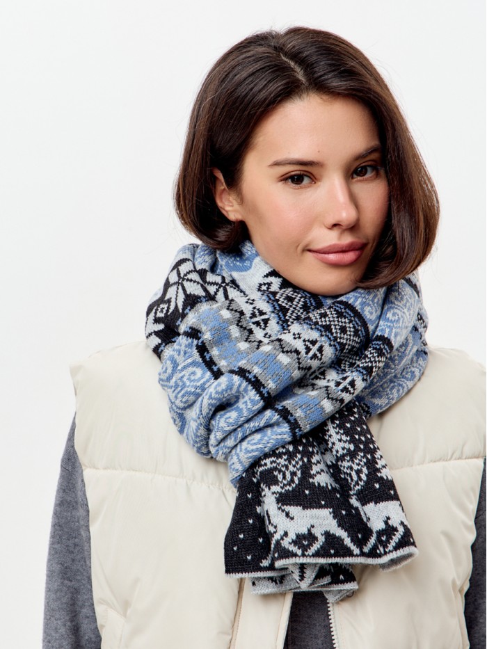 Шарф антрацит-светло-серый цвет ТД-433А