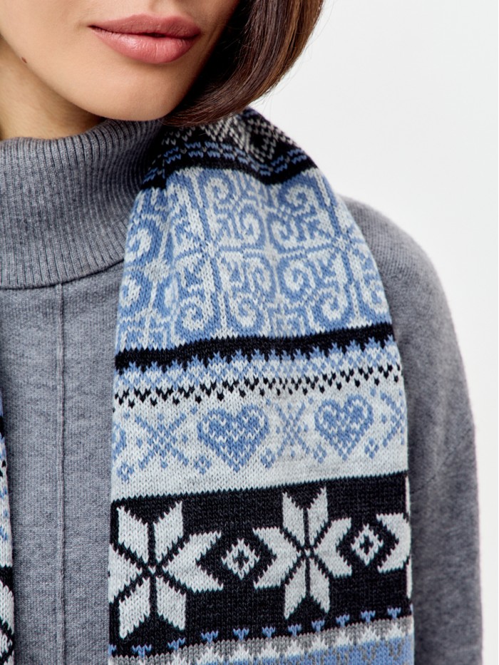 Шарф антрацит-светло-серый цвет ТД-433А