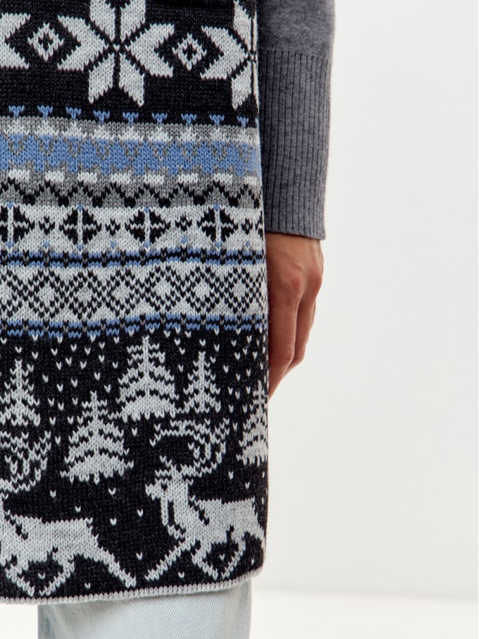 Шарф антрацит-светло-серый цвет ТД-433А