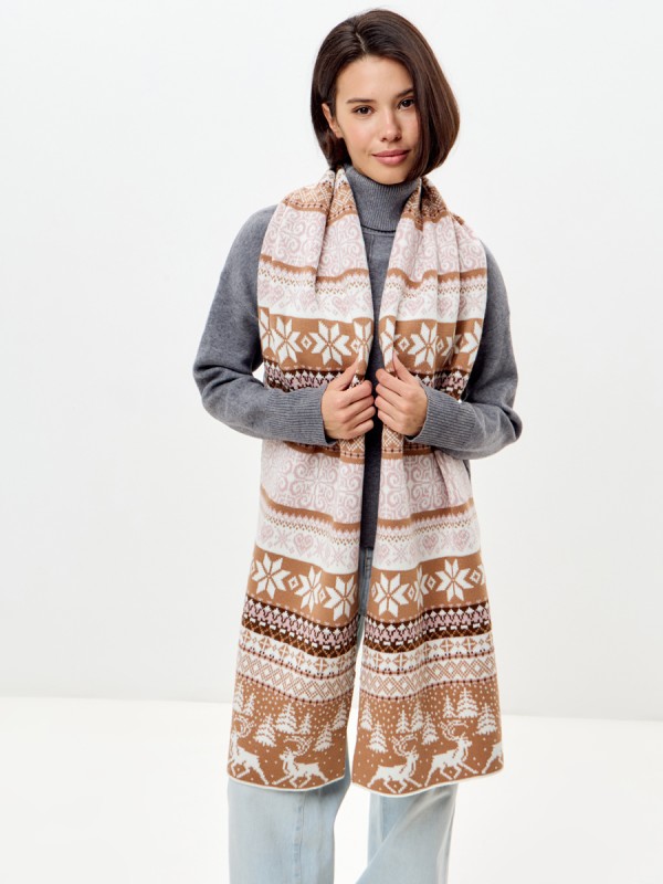 Шарф кэмел-молочный цвет ТД-433А 