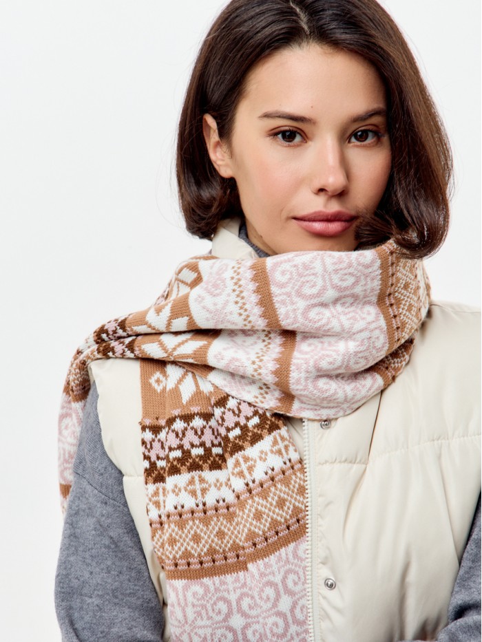 Шарф кэмел-молочный цвет ТД-433А 