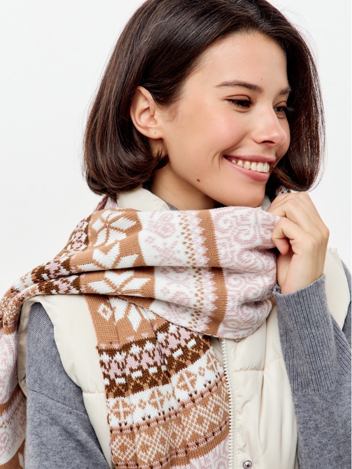 Шарф кэмел-молочный цвет ТД-433А 