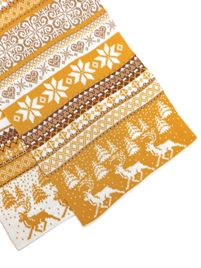 Шарф молочный-горчичный-бежевый цвет ТД-433А