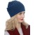 Стильная шапка бини цвет темно-голубой ТД-446Б2 100р.