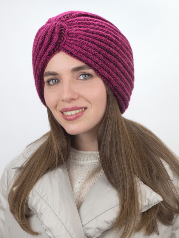 Чалма утепленная двойная цвет фуксия ТД-454