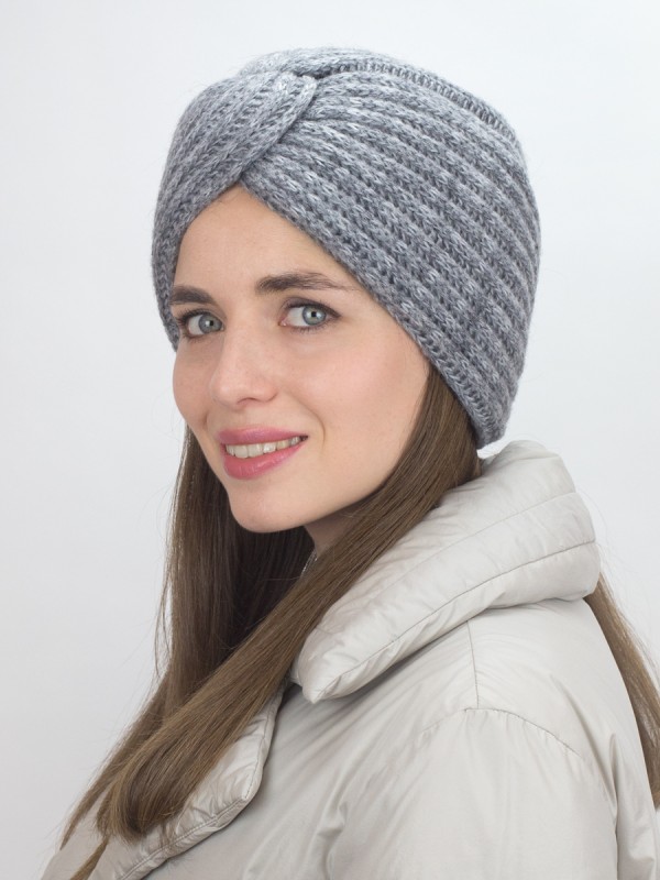 Чалма утепленная двойная цвет серый ТД-454