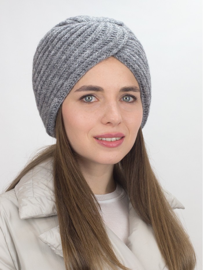 Чалма утепленная двойная цвет серый ТД-454