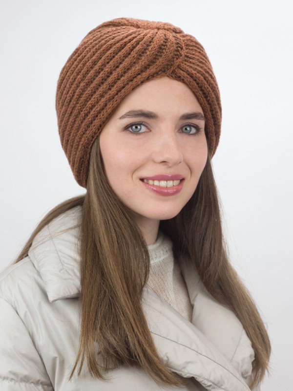 Чалма утепленная двойная цвет светло-коричневый ТД-454