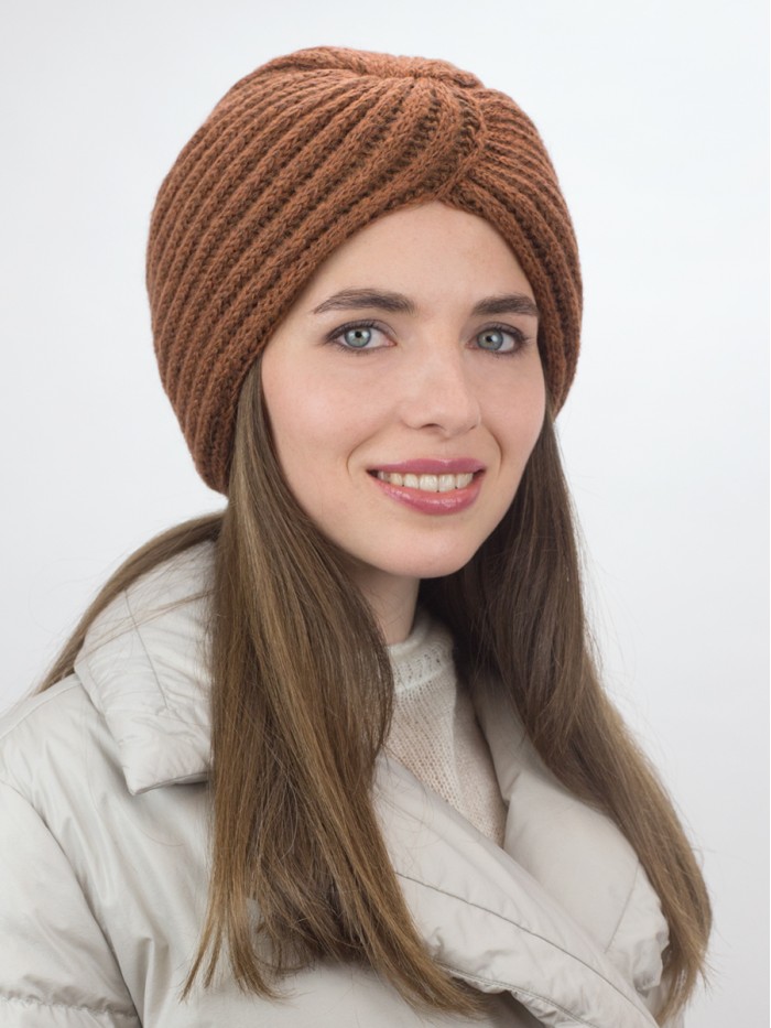 Чалма утепленная двойная цвет светло-коричневый ТД-454