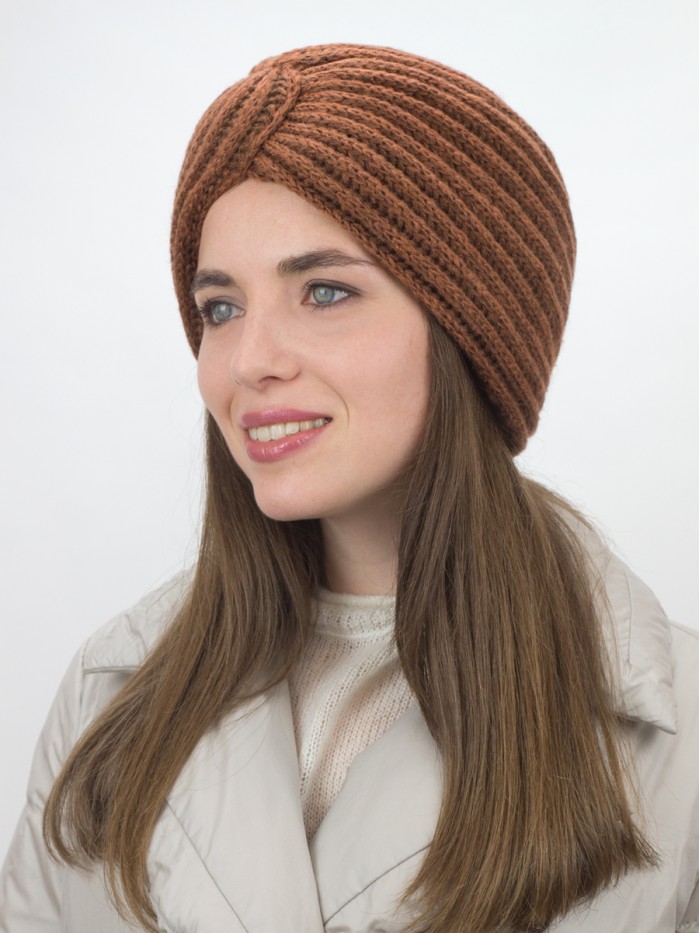 Чалма утепленная двойная цвет светло-коричневый ТД-454