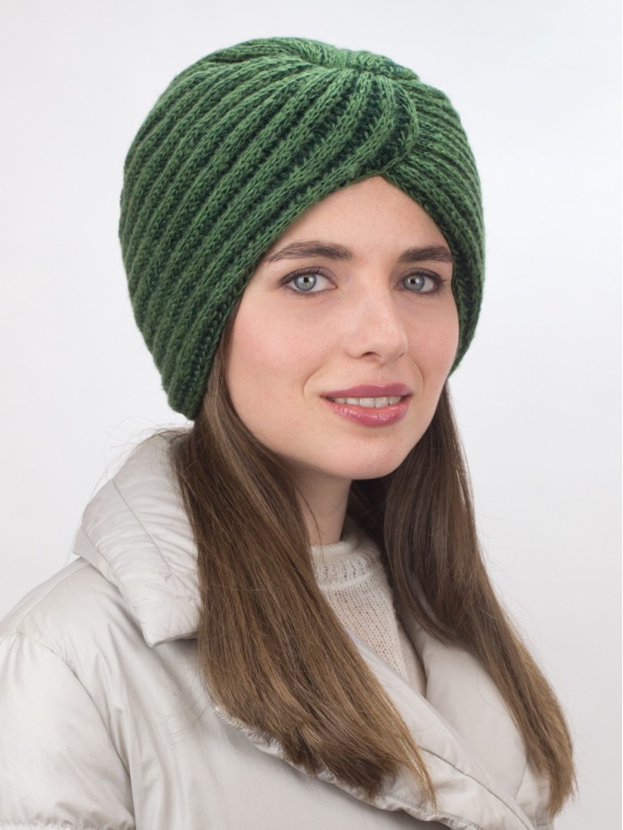 Чалма утепленная двойная цвет зеленый ТД-454