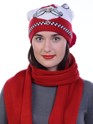 Новогодняя шапочка "Дед Мороз" цвет красный ТД-462