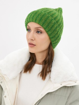 Шапочка утепленная с отворотом цвет зеленый ТД-477